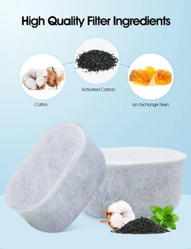 Vista 4 de Paquete de 4 filtros de repuesto, fuente de agua para mascotas de 71 oz/2 L, dispensador de agua súper silencioso para gatos