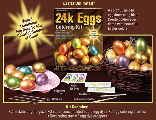 Vista 2 de Easter Unlimited Kit para colorear huevos de Pascua de 24 quilates, multicolor