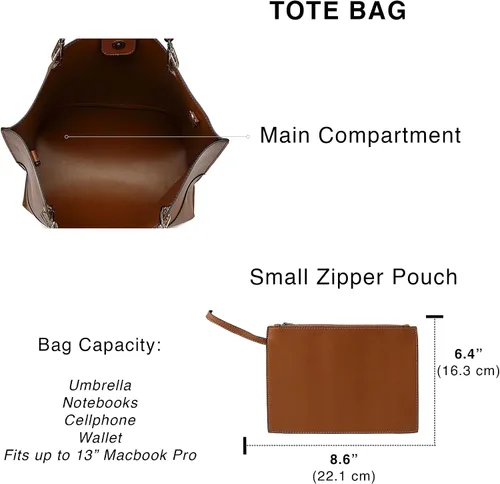 Vista 4 de Scarleton Bolso tote para mujer, bolsos y bolsos de piel sintética, bolso de hombro, bolso con asa superior, bolso Hobo con bolsa, H1035
