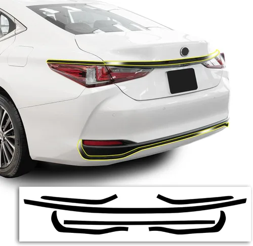 Vista 8 de BOGAR TECH DESIGNS Para Lexus ES 2019-2026 Parrilla delantera Chrome Delete - Kit de revestimiento de vinilo precortado, borde opaco negro brillante