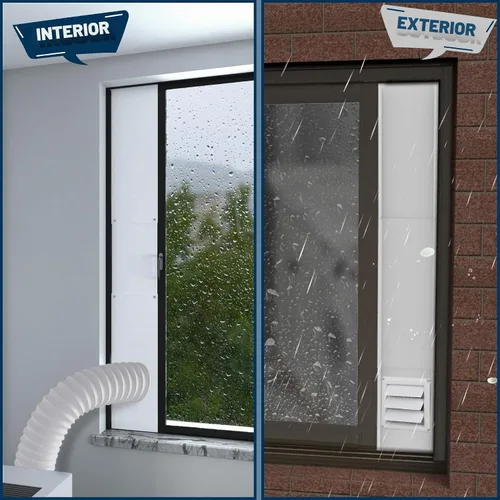 Vista 8 de Kit de ventana de ventilación de secadora para manguera de ventilación de secadora de 4 pulgadas de diámetro, kit de ventilación ajustable