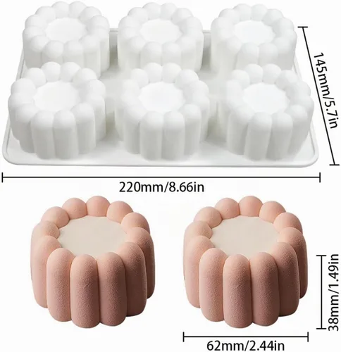 Vista 6 de mostsom Molde de silicona para pastel de mousse de flores, molde de helado, molde de chocolate, jabón, cupcakes 3D, utensilios para hornear, molde