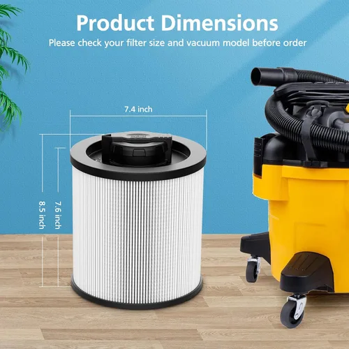 Vista 6 de DXVC6910 - Filtro de cartucho de repuesto compatible con aspiradora DeWalt DXV06P DXV09P DXV10P DXV10PL DXV10SA DXV12P DXV14P DXV16P para aspiradora