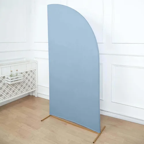 Vista 47 de Efavormart - Juego de 4 fundas de elastano beige para arco de media luna, fundas de telón de fondo Chiara de 2.5 pies a 7 pies para escenarios