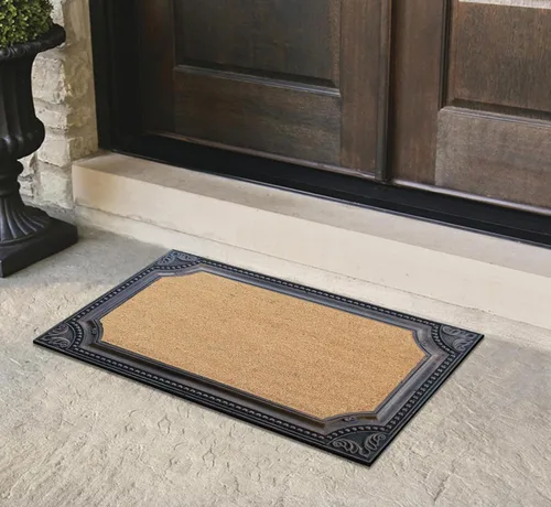 Vista 2 de A1HC - Tapete para puerta de entrada, 24 x 39 pulgadas, duradero, grande, para exteriores, antideslizante, con parte trasera de goma, perfil