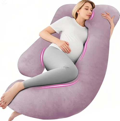 Vista 16 de Almohada de embarazo Chilling Home, almohadas de embarazo en forma de U para dormir, almohada de cuerpo completo, almohada de maternidad