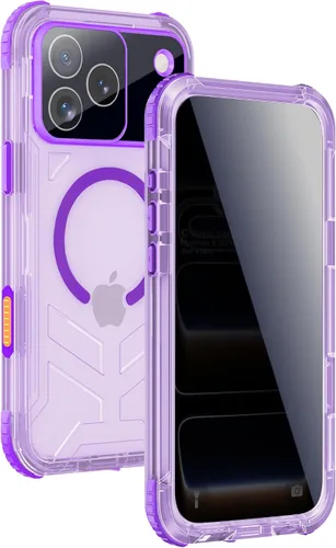 Vista 16 de Funda impermeable para iPhone 15 con Magsafe, protector de pantalla, cordón, IP68 militar de cuerpo completo a prueba de golpes, para deportes