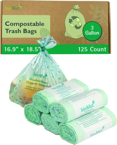 Vista 8 de bioMat Bolsas compostables de desechos de alimentos de 2.6 galones, 125