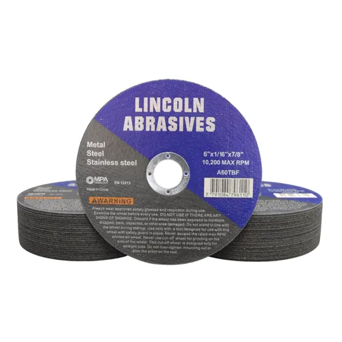 Vista 14 de 25 piezas de ruedas de corte Lincoln Abrasives Metal y acero inoxidable de 4.5" x 1/16" x 7/8