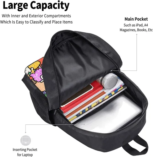 Vista 5 de Colorful Sheep Notebook Backpack Fits 15 Inch Laptop Travel Backpack Rucksack For Men Women