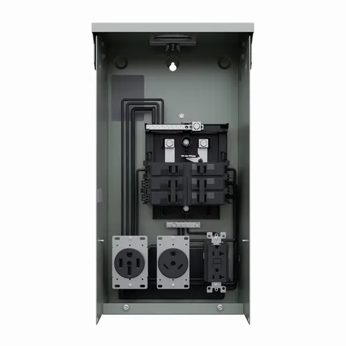 Vista 3 de Siemens TD137US Talon Panel de toma de corriente temporal con un receptáculo de 20 (clasificación 5-20R2GFI) y un receptáculo de amplificador de 30