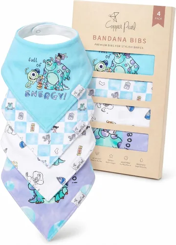 Vista 22 de Copper Pearl Baberos para bebé, paquete de 4 y 6 unidades, baberos tipo bandana para bebé niña y niño, baberos de algodón suave para babear y Alta