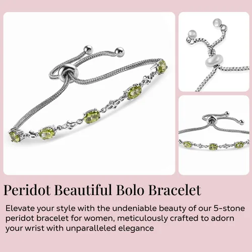 Vista 3 de Birthstone Bracelets for Women - Charm Bolo Bracelet Adjustable Stylish - Engagement Anniversary Wedding Cute Sparkling Jewelry - Promise Gemstone