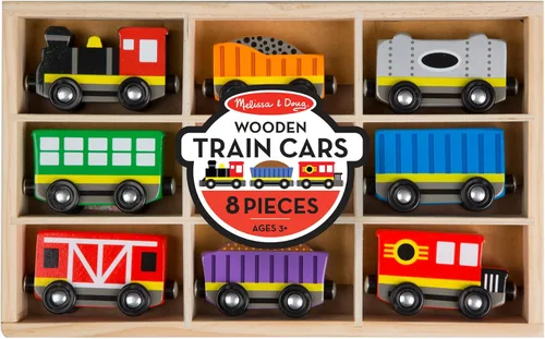 Vista 4 de Melissa & Doug – Tren de madera, vagones de tren