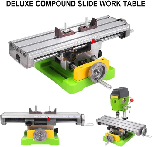 Vista 6 de MYSWEETY Mesa de trabajo multifunción, mesa de trabajo para fresado, mesa de trabajo cruzada, máquina de maquinado, mesa deslizante para perforación