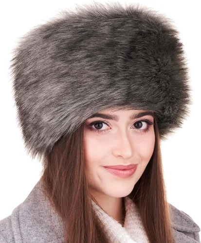 Vista 38 de Futrzane Sombrero clásico cosaco - Sombreros de piel sintética para mujer - Sombrero ruso peludo cálido