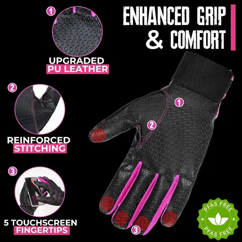 Vista 9 de HANDLANDY Guantes de trabajo aislados, guantes térmicos de invierno impermeables para hombres y mujeres
