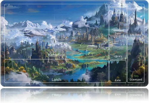 Vista 66 de Tapete de juego para MTG, tapete de juego de cartas, base de goma antideslizante y cosido, 24 x 14 pulgadas, tapete de juego TCG para MTG y otros