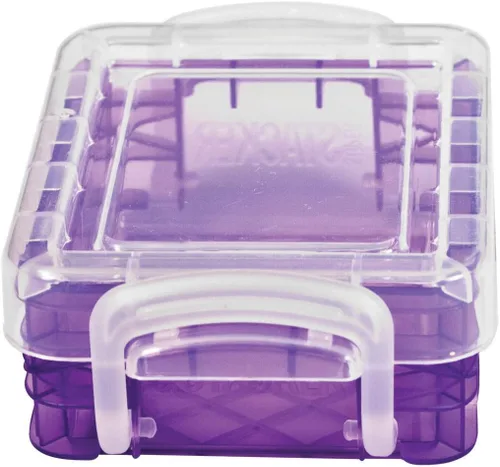 Vista 3 de Storage Studios SGS61611 Super Stacker Bitty Box. Surtido (paquete de 1) La tapa hermética y las asas mantienen el contenido seguro. Diseño