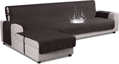 Vista 19 de VANSOFY Fundas de Sofá Seccional Mejoradas 100% Impermeables en Forma de L Funda Reversible para Chaise Lounge Funda Protectora de Sofá Seccional