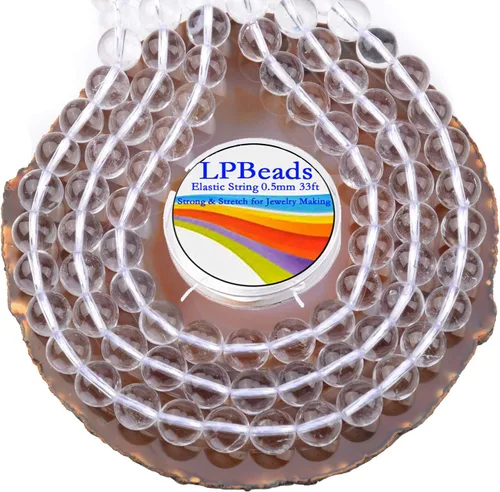 Vista 36 de LPBeads 100 Cuentas de 8mm Cuentas Redondas Naturales de Chakra, Cuentas Sueltas de Piedra Preciosa Redondas para Hacer Joyas con Cordón Elástico