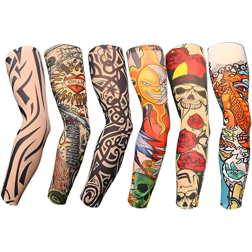 Vista 17 de Yariew, 6 Mangas de Tatúes Temporales, Conjunto de 6 Mangas de Tatúes de Arte Temporal, Falso, Despegable, Color 1, 1 Manga de tatuaje para mujer