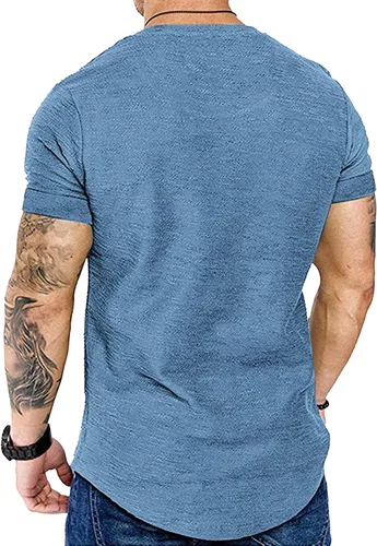 Vista 4 de COOFANDY Paquete de 2 camisetas de manga corta con cuello en V para hombre