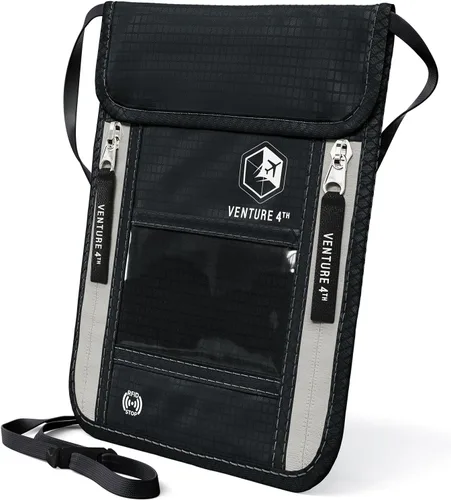 Vista 50 de Venture 4th bolsa de cuello de viaje con traba RFID, gris), V4-01-NP-GR