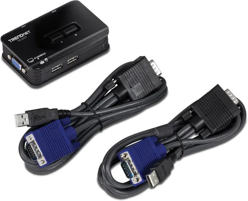 Vista 12 de Trendnet Kit de switch KVM y cable, Azul Control Two Computers with One Set of Console Controls,2048 x 1536 Resolution,60Hz Refresh Rate,All