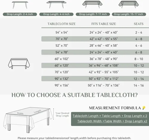 Vista 2 de Softalker - Mantel rectangular, impermeable y resistente a las manchas, mantel cuadrado de tela sin arrugas, lavable, cubierta de mesa de poliéster