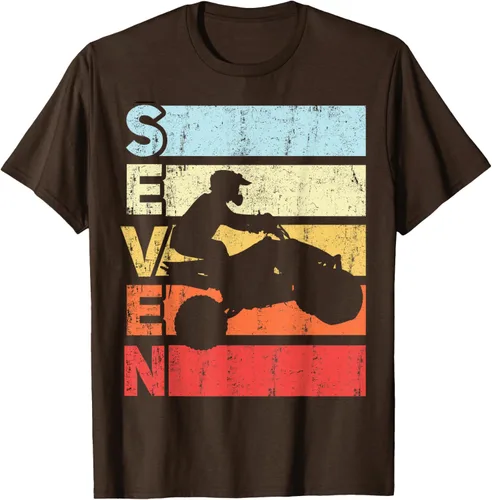 Vista 8 de ATV 7th Birthday Party ATV 4 Wheeler - Camiseta de cumpleaños temática cuádruple Negro