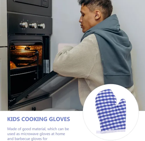 Vista 7 de 2 guantes de horno para cocina de juegos, guantes antiquemaduras, guantes de horno de microondas, guantes de cocina para hornear de forma segura
