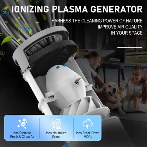 Vista 4 de DH Lifelabs Purificador de aire para el hogar, purificador de aire ionizador para alergias, filtro purificador de aire HEPA elimina el olor