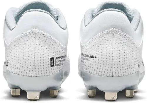 Vista 5 de Nike Hyperdiamond 4 Pro Metal Softball Cleats White Black