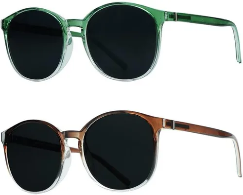 Vista 5 de LifeArt Paquete de 2 lentes de sol polarizados, protección UV400, lentes de sol retro para hombres y mujeres, tonos de exterior de gran