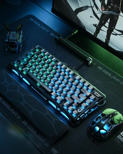 Vista 2 de GravaStar Teclado Mercury V75 HE, 75% de interruptor magnético de efecto hall para juegos, sondeo de 8000 Hz, 0.005RT, USB-C con cable