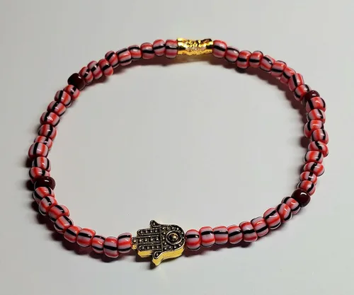 Vista 42 de 3 pcs Ilde Cowrie seashell Evil Eye Hamsa Hand Orisha Santeria Pulseras Bracelet Set