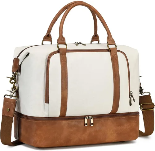 Vista 37 de CAMTOP - Bolsa de viaje de fin de semana para mujer, bolsa de lona con espacio para laptop de15.6 pulgadas