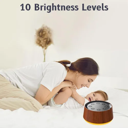 Vista 4 de Máquina de Sonido de Ruido Marrón con 30 Sonidos Relajantes, Luz Nocturna de 12 Colores, Máquina de Ruido Blanco para Adultos, Bebés y Niños