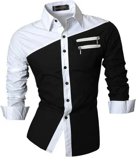 Vista 92 de JZS041, camisa de vestir de manga larga para hombre