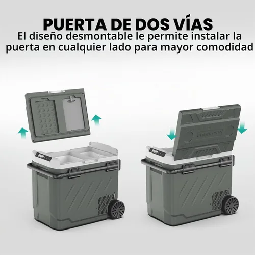 Vista 7 de Alpicool Refrigerador portátil para automóvil, refrigerador de 12 voltios con rueda, refrigerador de automóvil de 42 cuartos de galón, control