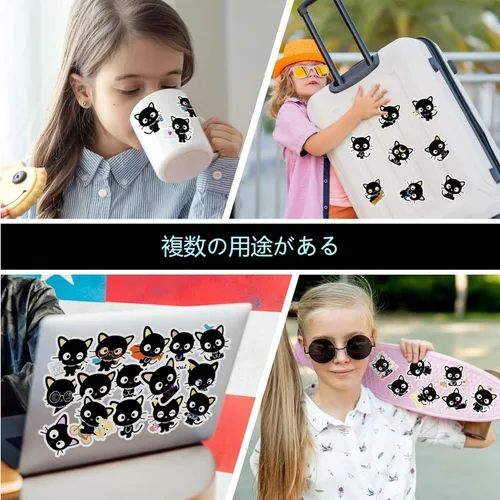 Vista 6 de 44 calcomanías de gato negro lindo Kawaii japonés anime pegatinas niños y adultos para laptop, guitarra, monopatín, decoración del hogar