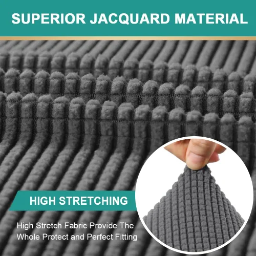 Vista 5 de Funda de sofá gris ajustada, doble brazo, funda elástica, protector de muebles lavable con cuadros pequeños