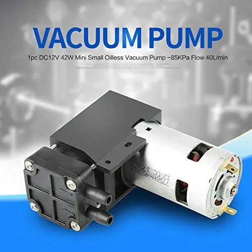 Vista 4 de Bomba de vacío DC 12V, 42W cepilló la mini bomba de vacío sin aceite pequeña -85KPa 40L/min