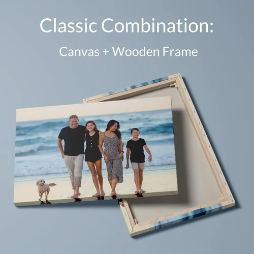Vista 3 de Dargr Arte de pared personalizado desde tu teléfono, impresiones en lienzo personalizadas para familia, vacaciones, festivales, póster enmarcado