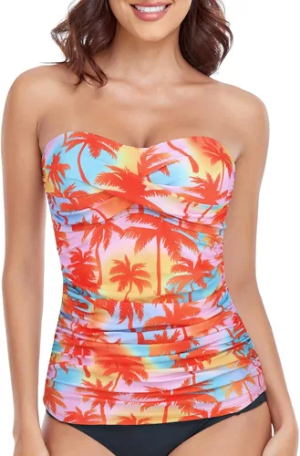 Vista 38 de RELLECIGA Top tankini con control de abdomen para mujer Negro
