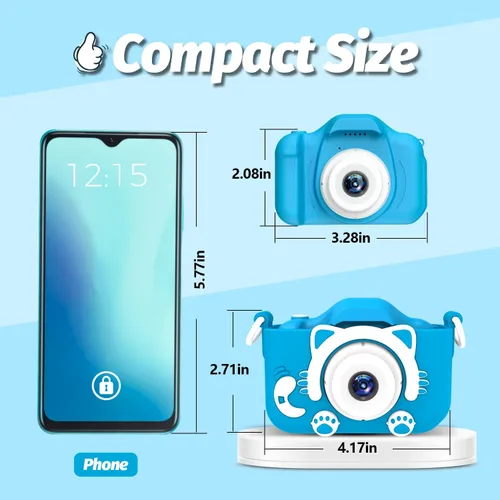 Vista 2 de Goopow Juguetes de Cámara para Niños de 3-8 Años Niñas Niños, Videocámara Digital para Niños con Cubierta Suave de Dibujos Animados, Mejor Regalo