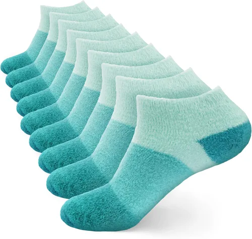 Vista 12 de BambooMN Calcetines de spa de nailon mullidos con infusión de aloe para mujer, color morado lavanda, 3 pares