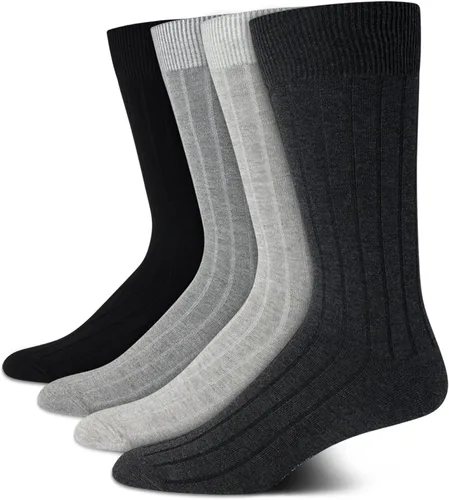 Vista 14 de Calvin Klein Calcetines de vestir para hombre - Calcetines de mezcla de algodón: patrones y sólidos (paquete de 4)