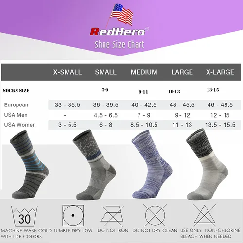 Vista 6 de Calcetines acolchados de lana merino para mujer con ligeros y suaves térmicos, para senderismo, senderismo, golf, senderismo, casual, para mujer